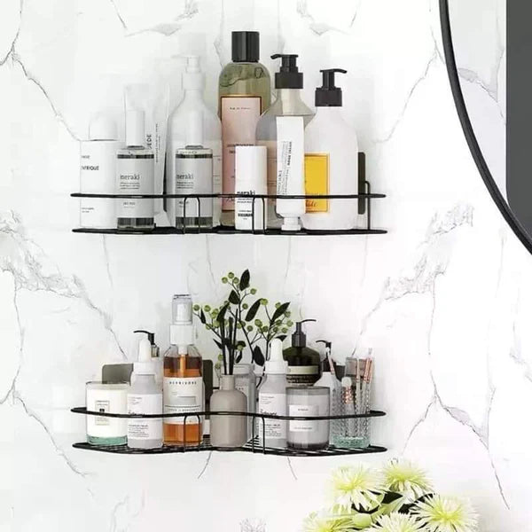 Wall Corner Rack For Bathroom & Kitchen With Hooks