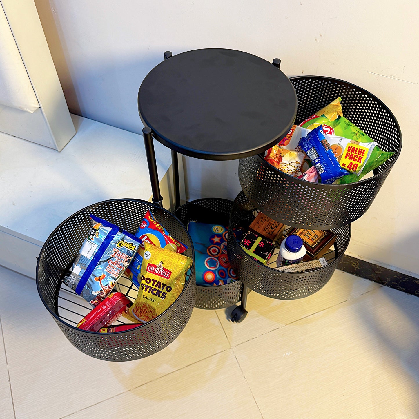 Premium Round Metal Trolley