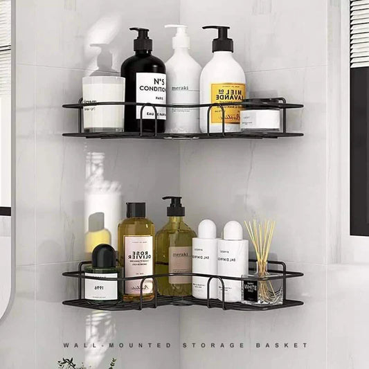 Wall Corner Rack For Bathroom & Kitchen With Hooks