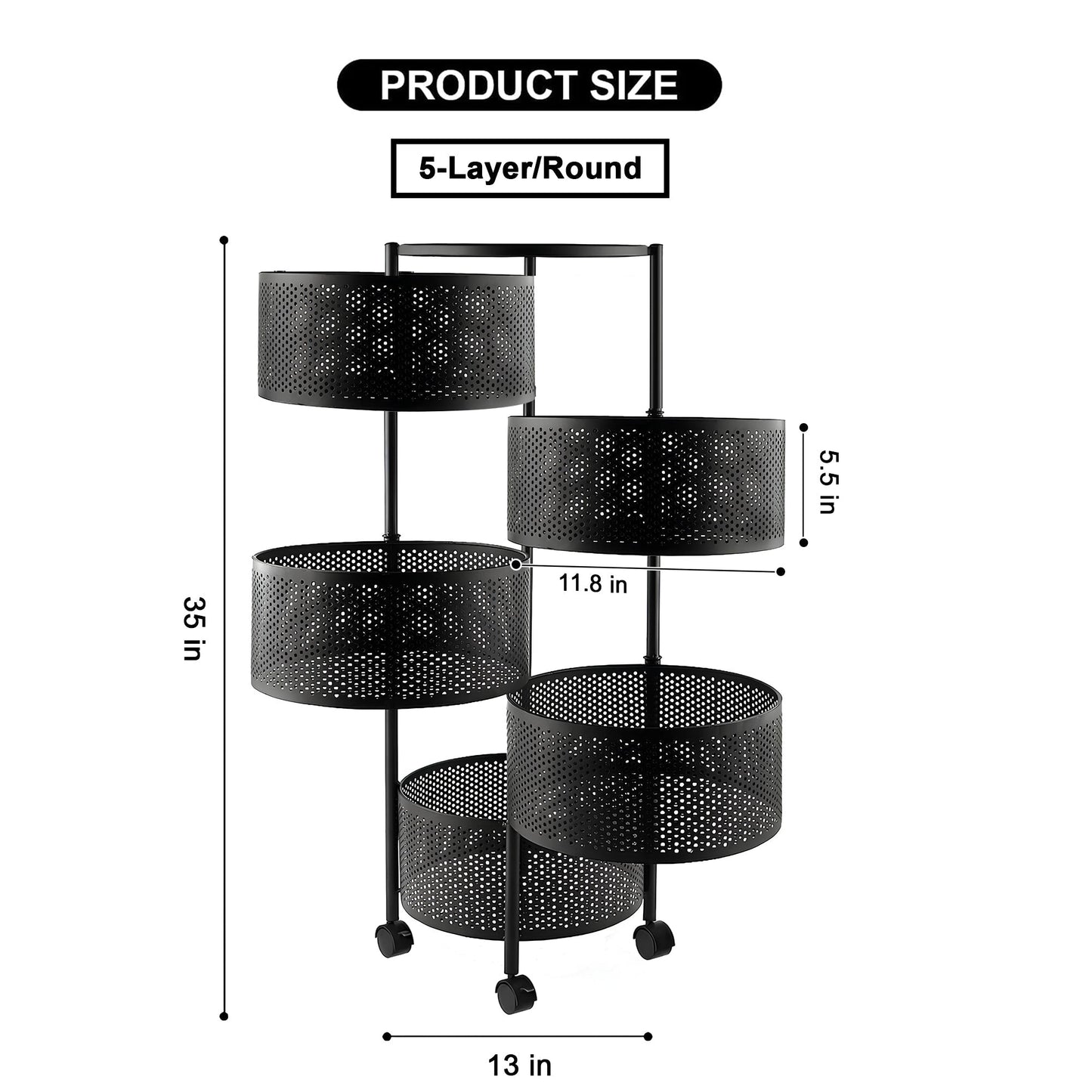Premium Round Metal Trolley